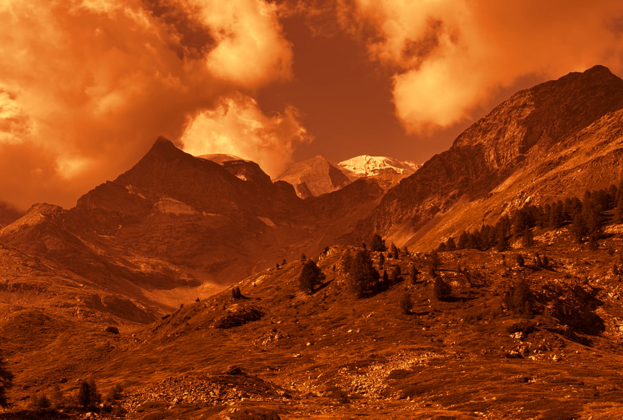 Bergkette in den Schweizer Alpen